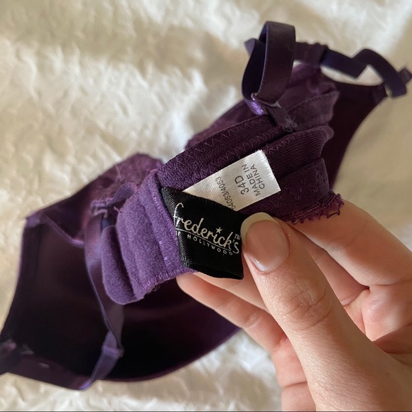 Purple Satin Fredericks Bra (crosslist on depop) - Picture 3 of 3
